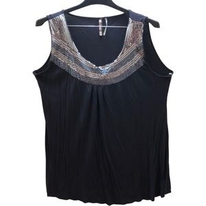 Kiscne 2X Tank Top with Sequin Detail